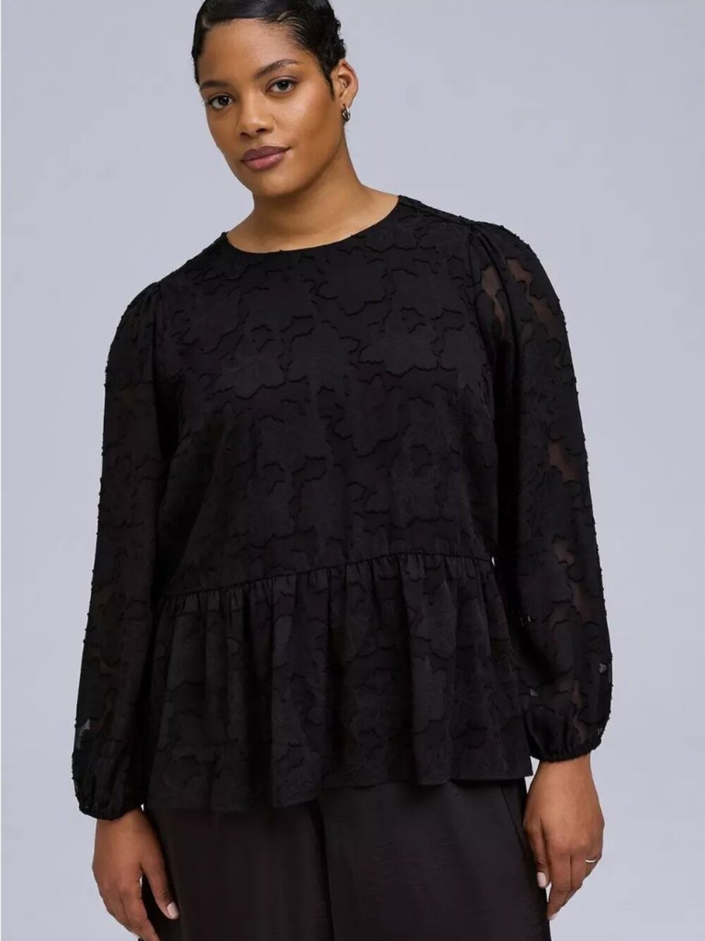 Belle Isle Peplum Textured Top NWT